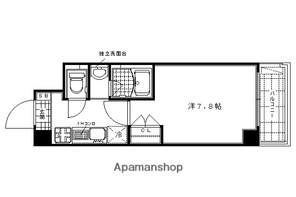 エル・セレーノ西院II番館(1K/6階)の間取り写真