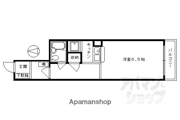 グラン・ドムール四条大宮(1K/4階)の間取り写真