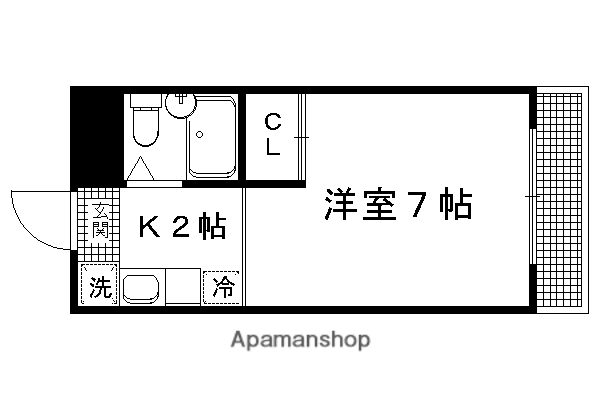 カサブランカ(1K/3階)の間取り写真