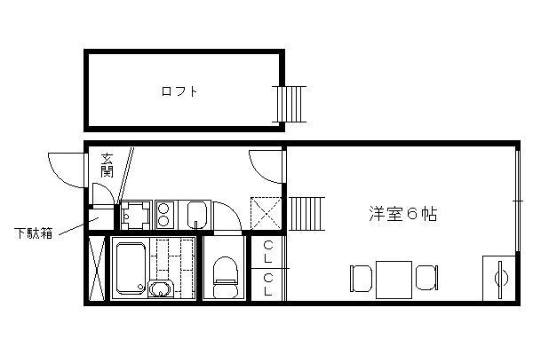 レオパレスセゾン京都駅北(1K/2階)の間取り写真