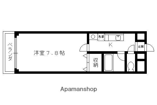 ジェルメ行伊(1K/3階)の間取り写真