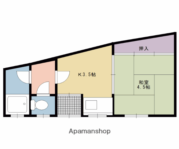 コーポ白川(1K/1階)の間取り写真