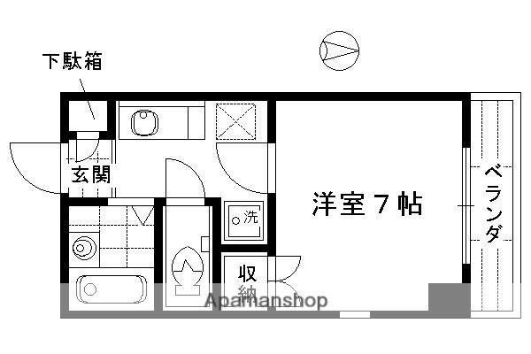 中井マンション新烏丸(1K/5階)の間取り写真