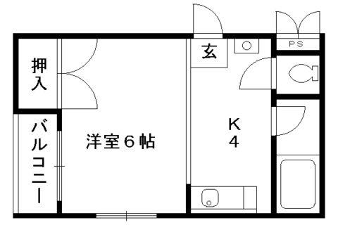 キャトルセゾン(1K/3階)の間取り写真
