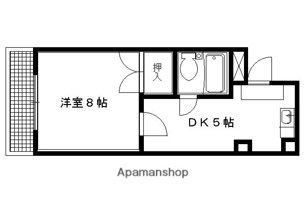 ヌーボ静市(1DK/4階)の間取り写真