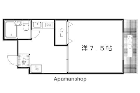 コスモハイツ千本(1K/3階)の間取り写真
