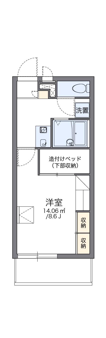 レオパレスFOREST桂坂(1K/1階)の間取り写真