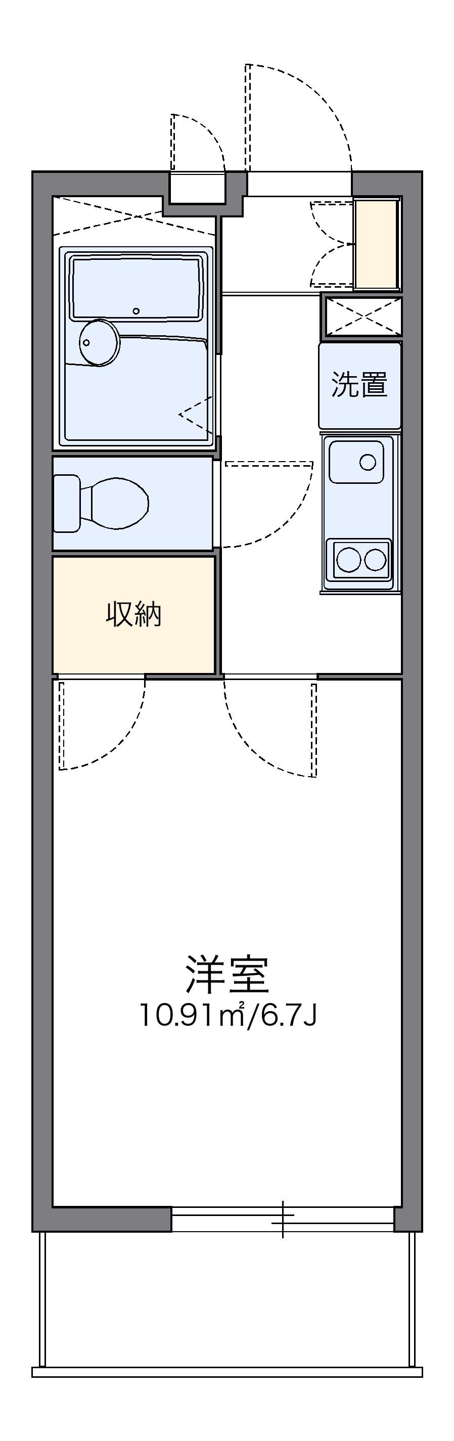 レオパレス三井田Ⅱ(1K/3階)の間取り写真