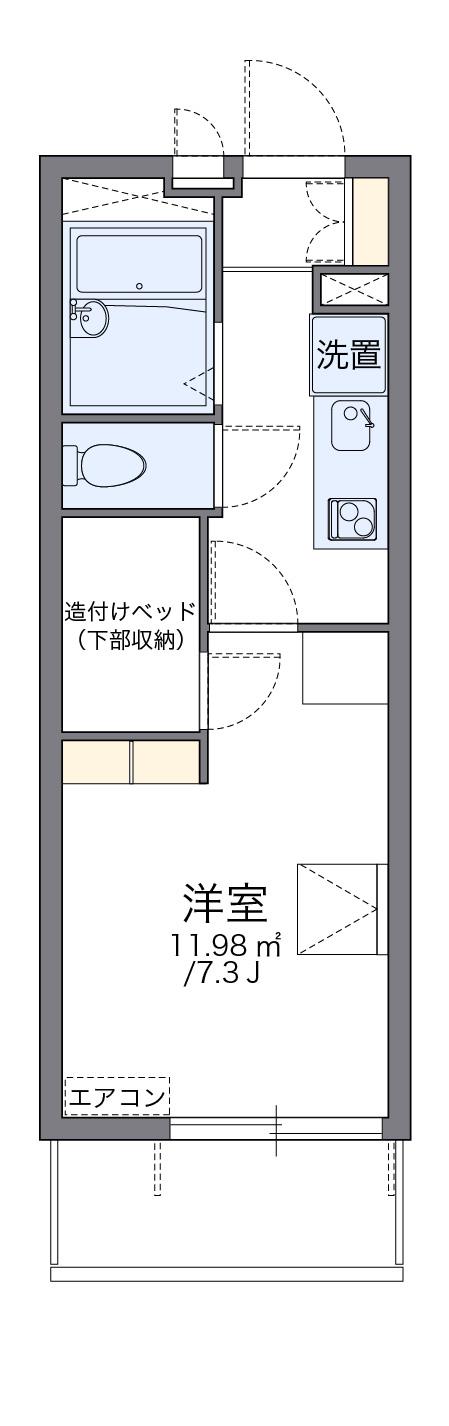 レオパレスグリーングラスⅠ(1K/3階)の間取り写真