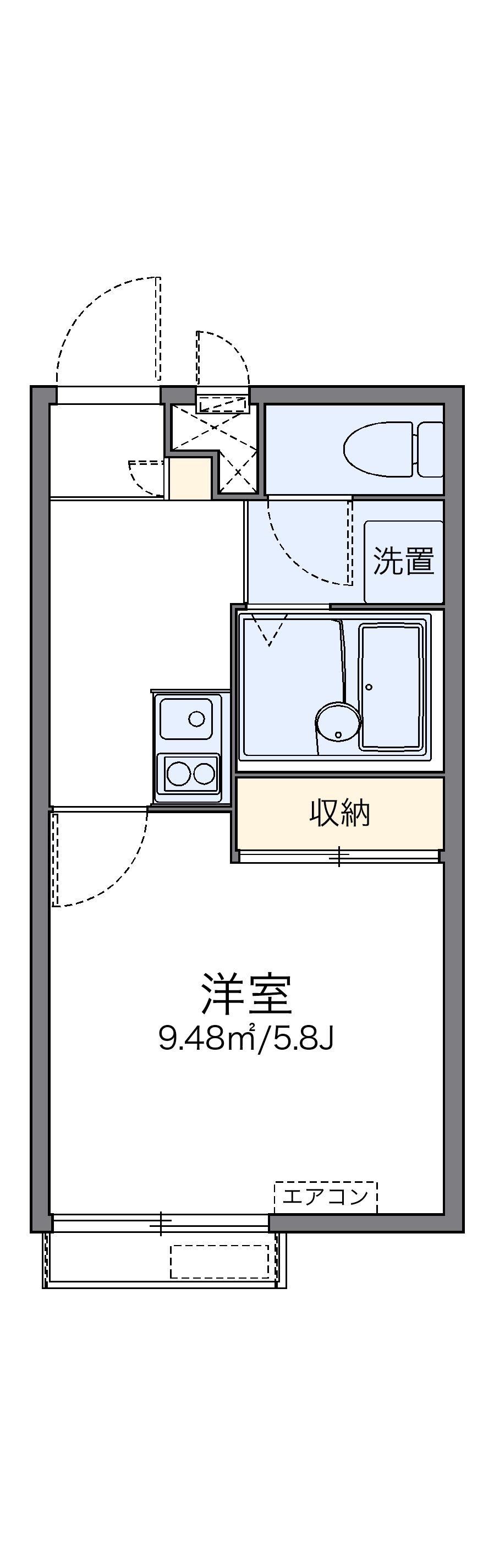 レオパレスFUJI(1K/2階)の間取り写真