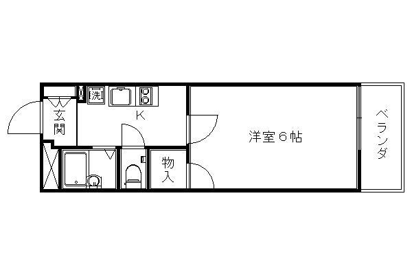 レオパレス HEIAN(1K/1階)の間取り写真