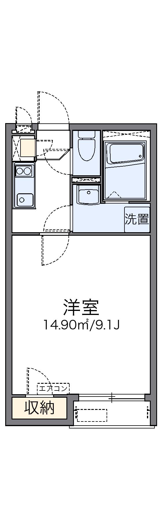 レオネクストMATSUOⅡ(1K/2階)の間取り写真