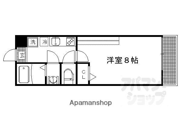 アークリード洛北(1K/3階)の間取り写真
