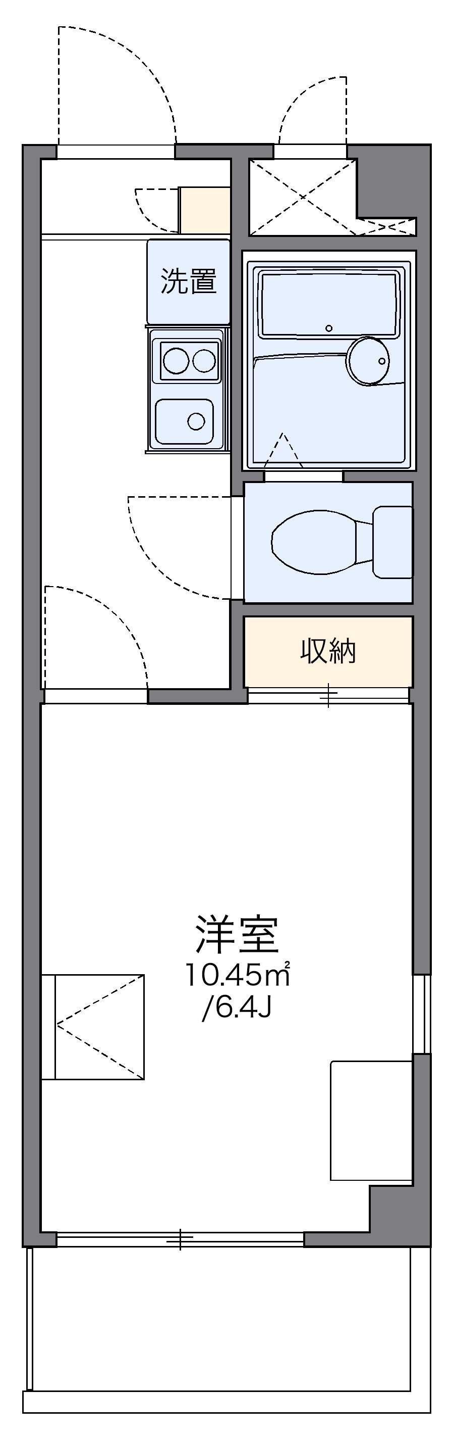 レオパレスエタージュ(1K/2階)の間取り写真