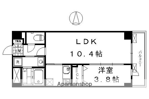 I.レジデンス京都南(1LDK/1階)の間取り写真