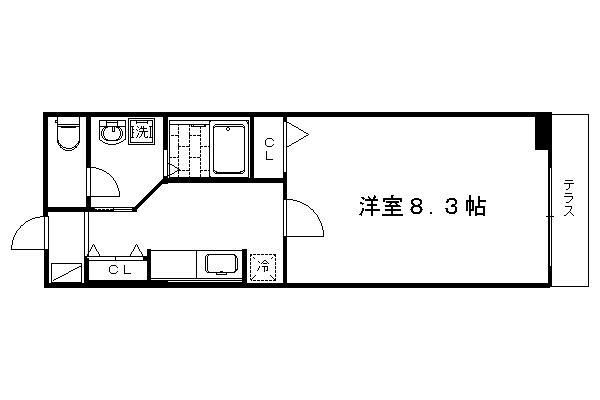 ラフレシール太秦2(1K/1階)の間取り写真