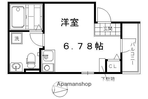KYOTO HOUSE西寺(ワンルーム/1階)の間取り写真