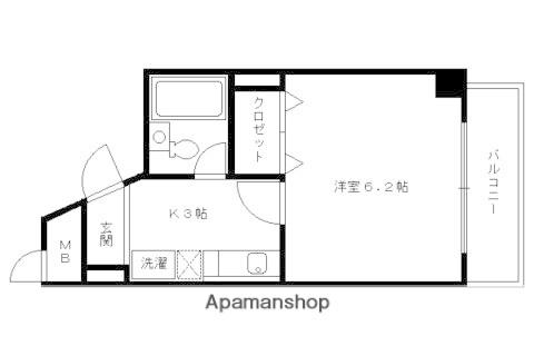 プレスト桃山(1K/5階)の間取り写真