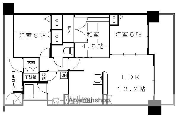 プレサンスロジェ京都二条(3LDK/2階)の間取り写真
