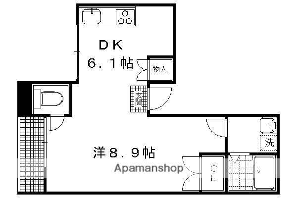  ARIA北白川(1DK/2階)の間取り写真