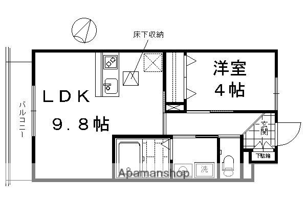 クオリア参番館(1LDK/1階)の間取り写真