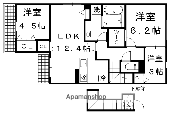 レジーナフィオレンツァ(3LDK/2階)の間取り写真