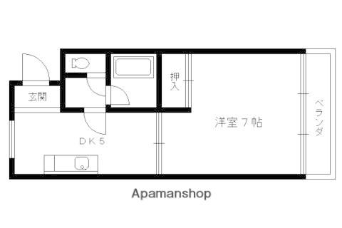 フラット加藤(1DK/4階)の間取り写真