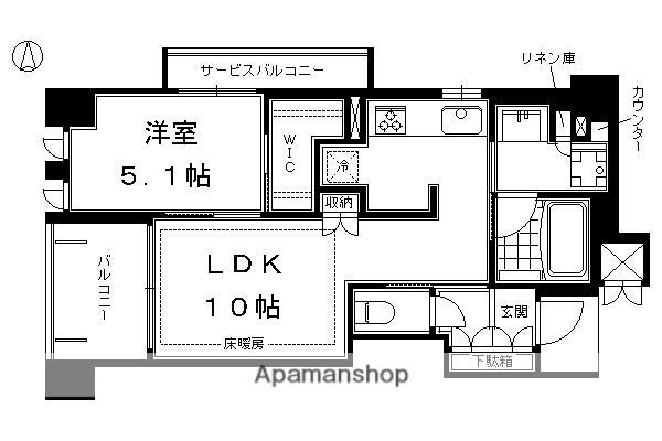 プレサンスロジェ京都烏丸五条(1LDK/5階)の間取り写真