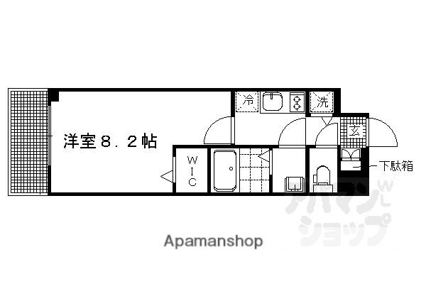 ベラジオ京都一乗寺(1K/1階)の間取り写真