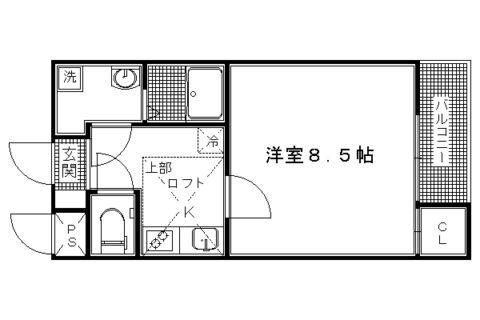 MITY 桂朝日町(1K/2階)の間取り写真