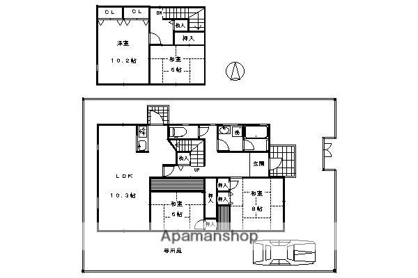 叡山電鉄 岩倉駅(京都) 徒歩12分 2階建 築35年(4LDK)の間取り写真