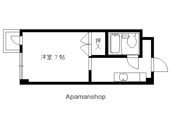 シェモワキタガワ(1K/3階)の間取り写真