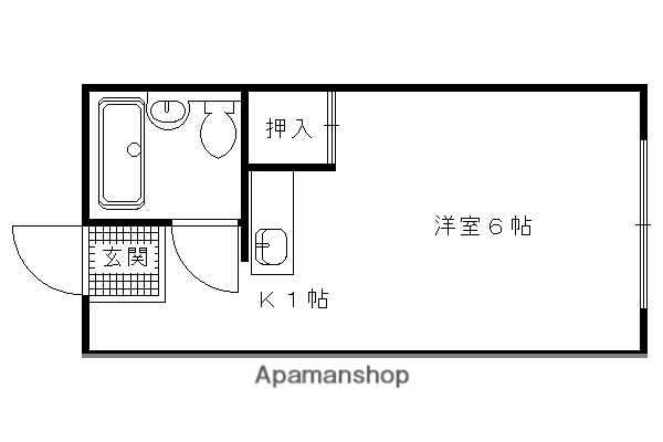 新神楽荘(1K/2階)の間取り写真