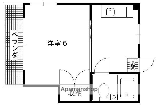 フィルビテッツァ高野(1K/2階)の間取り写真