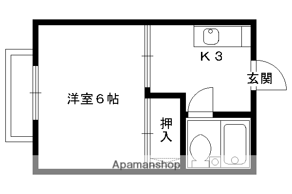 サンハイツ(1K/2階)の間取り写真