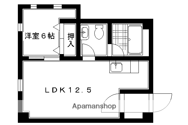 コアロード糺ノ森(1LDK/2階)の間取り写真