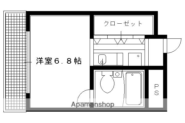 第2百合マンション(1K/3階)の間取り写真