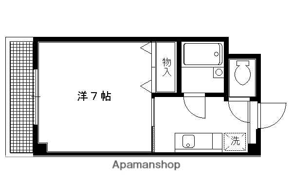 パレドヴァン中村(1K/4階)の間取り写真