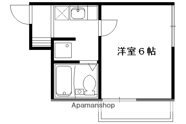トップハイツ(1K/3階)の間取り写真