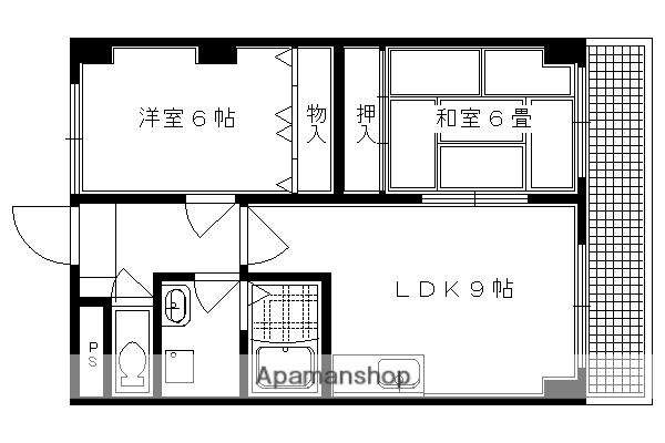 叡山電鉄 三宅八幡駅 徒歩6分 4階建 築30年(2LDK/4階)の間取り写真