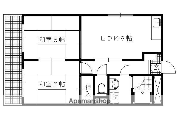 グランドールサカタ(2LDK/4階)の間取り写真