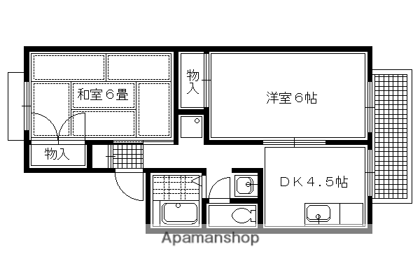セジュール洛北(2DK/1階)の間取り写真