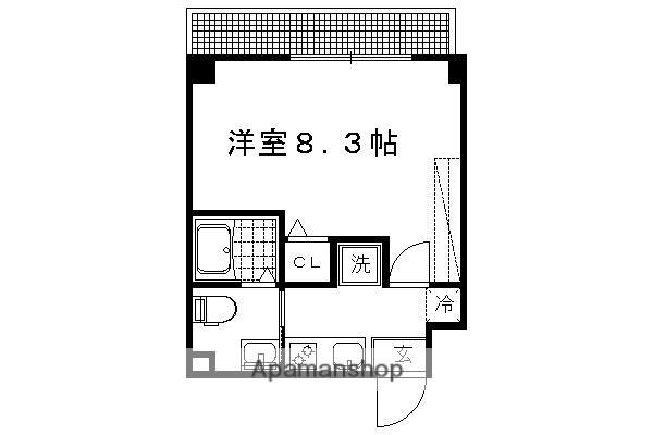 サントス北野(1K/1階)の間取り写真