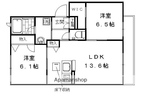 シャーメゾン西院日照町(2LDK/1階)の間取り写真