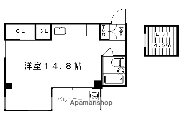 JO-INジェミニビル(ワンルーム/5階)の間取り写真