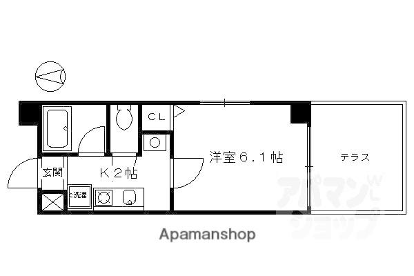 バインオーク ノチェ(1K/1階)の間取り写真
