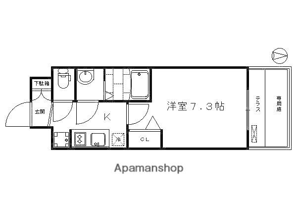 プレサンスTHE KYOTO流雅(1K/1階)の間取り写真