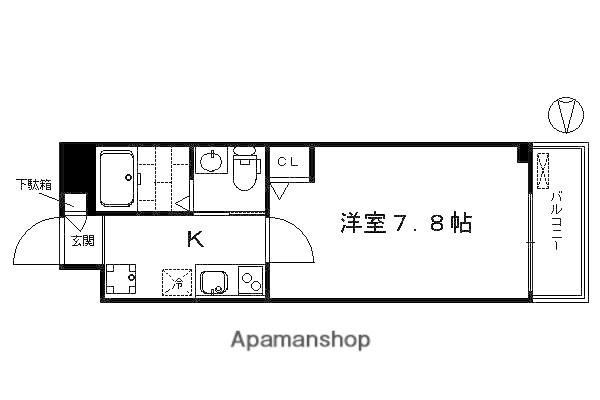 フラッティ京都十条(1K/4階)の間取り写真