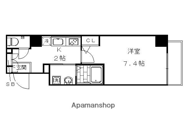エスカーサ京都四条梅津(1K/7階)の間取り写真