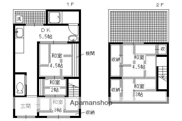 叡山電鉄 茶山・京都芸術大学駅 徒歩16分 2階建 築67年(5DK)の間取り写真